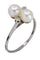 Bague 64 Bague toi et moi en or blanc, perles et diamants 58 Facettes 061741