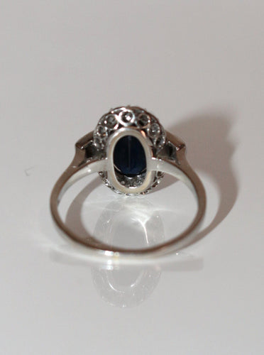 Bague 53 Bague Art Déco Saphir foncé Et Diamants 58 Facettes 538