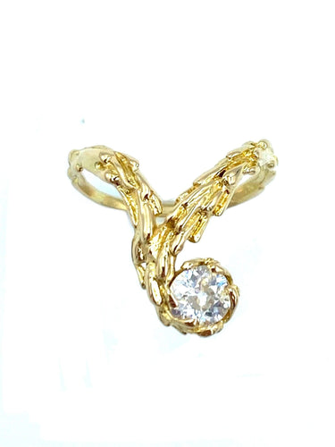 Bague GILBERT ALBERT. Bague or jaune et diamant 58 Facettes