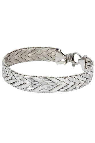 Bracelet BRACELET MAILLE PLATE ARGENT 58 Facettes 043461
