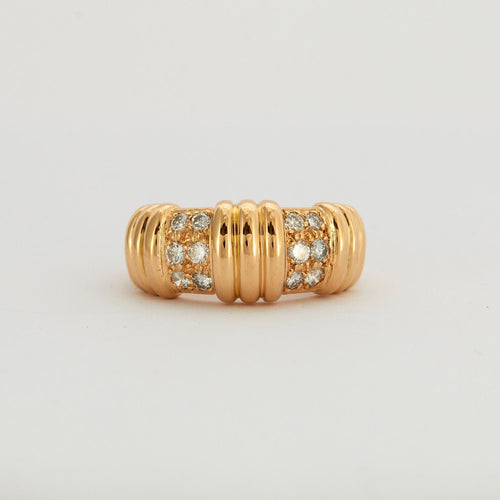 Bague Bague à godrons or jaune et diamants 58 Facettes