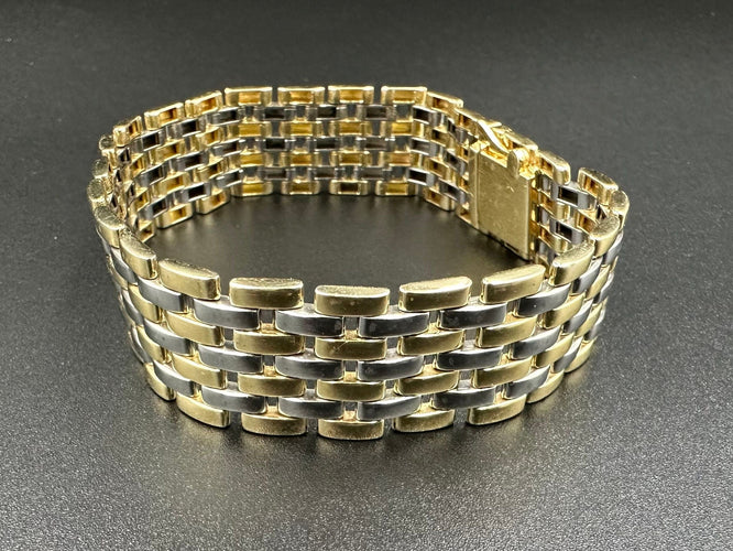 Bracelet CARTIER - Collection Maillons Panthère, bracelet vintage or et acier 58 Facettes