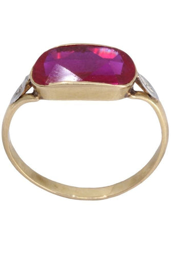 Bague 55 Bague ancienne rubis or jaune 58 Facettes 081841