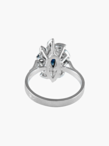 Bague BAGUE VINTAGE  SAPHIRS ET DIAMANTS OR BLANC 58 Facettes