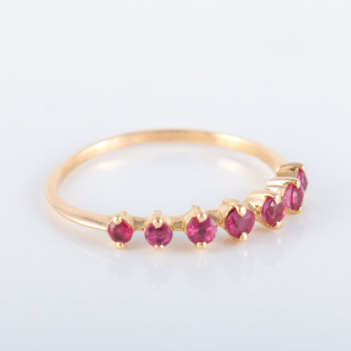 Bague 53 Demi-alliance  rubis 58 Facettes 8392
