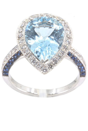 Bague BAGUE MODERNE TOPAZE, SAPHIRS ET DIAMANTS 58 Facettes 040291