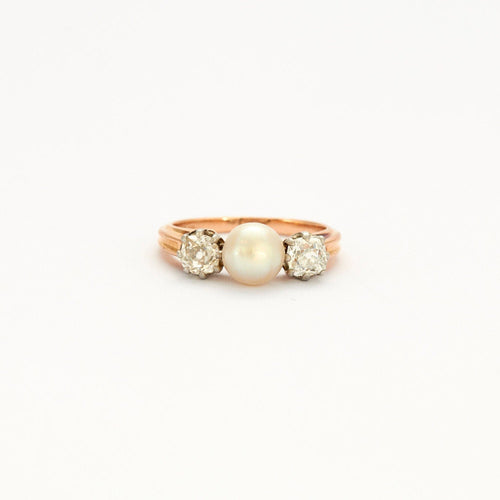 Bague 49 Bague Perle fine Diamants 58 Facettes