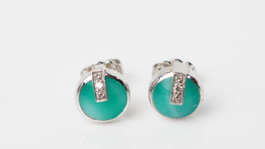 Boucles d'oreilles CLOZEAU - Boucles d'oreilles Or Résine bleu 58 Facettes clozeau