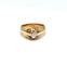Bague 63 Chevalière ancienne en or rose, platine, diamant 58 Facettes