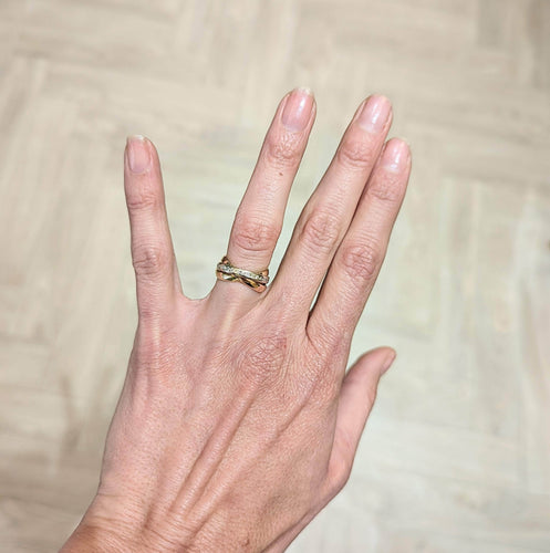 Bague Alliance 3 ors et diamants 58 Facettes