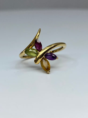 Bague Bague papillon en or jaune & pierres fines 58 Facettes