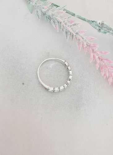 Bague Bague Demi Alliance Diamants 0,70 ct Or Blanc 58 Facettes AA 1473