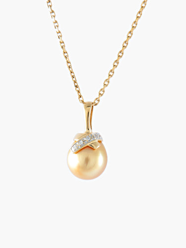 Collier Pendentif sur chaîne Perle Mers du sud 58 Facettes