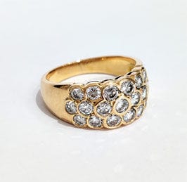 Bague 57 Bague jonc or jaune pavage diamants 58 Facettes 1-889/1