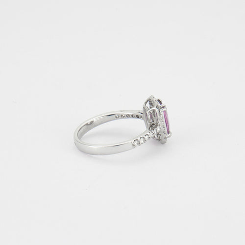 Bague 53.5 Bague Saphir rose et Diamants 58 Facettes BO763