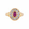 Bague 54 Bague Style Marguerite Rubis Diamants 58 Facettes
