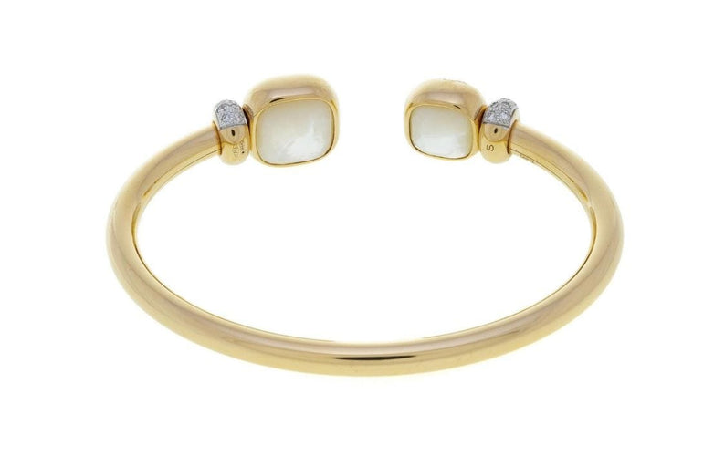 Bracelet POMELLATO. Collection Nudo, bracelet or rose, topazes blanches et diamants 58 Facettes