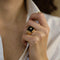 Bague 53 Bague Chevalière Diamant, Onyx & Or Rose 58 Facettes
