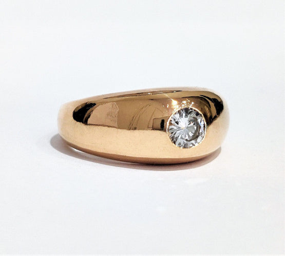 Bague 56 Bague jonc anglais or jaune diamant 58 Facettes 1-904/1