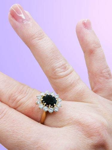 Bague Bague Marguerite saphir et diamants 58 Facettes