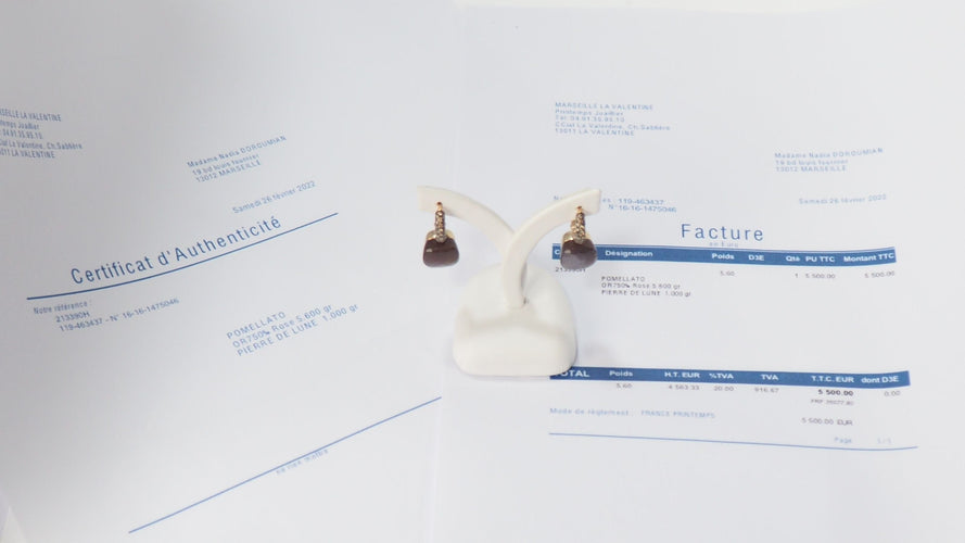 Boucles d'oreilles Boucles d'oreilles Pomellato pierre de Lune & diamants bruns 58 Facettes 32024