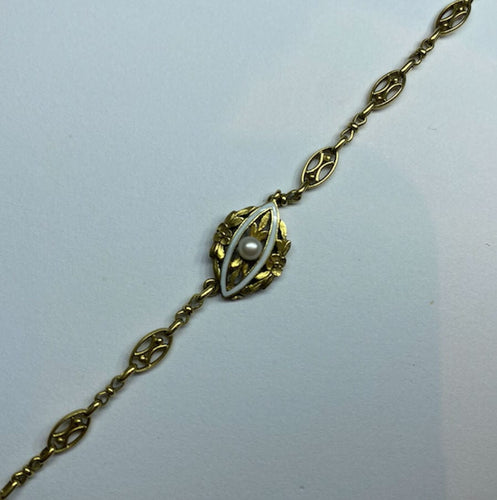 Collier Collier Art Nouveau Diamants Email Perles 58 Facettes