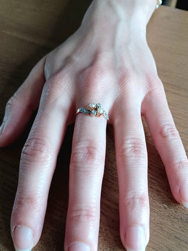 Bague 52.5 Bague Toi Et Moi Or Diamants Et Perles 58 Facettes 2308/1