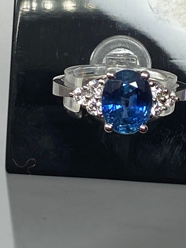 Bague Bague de fiançailles en or, saphir, diamants 58 Facettes