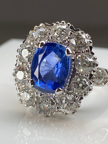 Bague Bague Marguerite en or saphir et diamants 58 Facettes