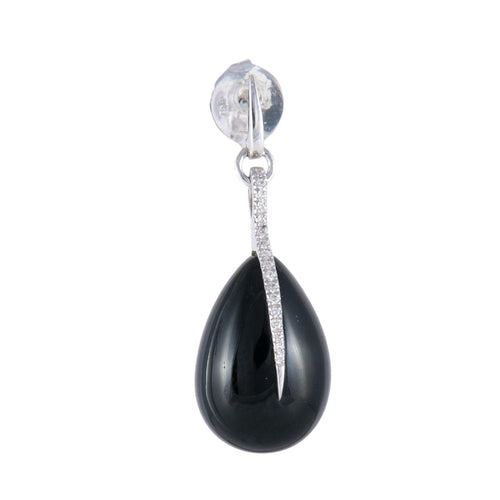 Boucles d'oreilles Boucles d'oreilles en or blanc, diamants et agate 58 Facettes