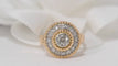 Bague Bague Rétro entourage or bicolore diamants 58 Facettes 30851