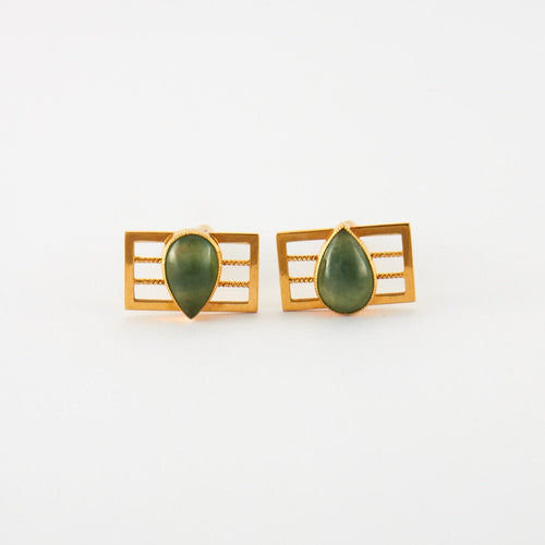 Boutons de manchette Boutons de Manchette Or Jaune Pierre Fine 58 Facettes