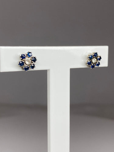 Boucles d'oreilles Boucles d’oreilles saphir et diamants 58 Facettes