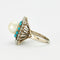 Bague 51 Bague Carrée Perle Turquoises Diamants 58 Facettes 230437