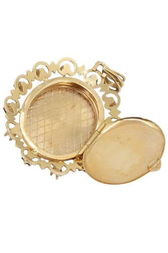 Pendentif PENDENTIF PORTE-PHOTO ANCIEN SAPHIRS ET PERLES 58 Facettes 056121