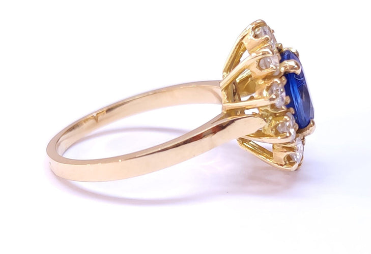 Bague 54 Bague Marguerite Saphir et Diamants 58 Facettes FA-1
