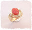 Bague Bague en Or jaune & Corail cabochon 58 Facettes AA 1385