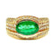 Bague Bague or jaune émeraude ovale et diamants 58 Facettes
