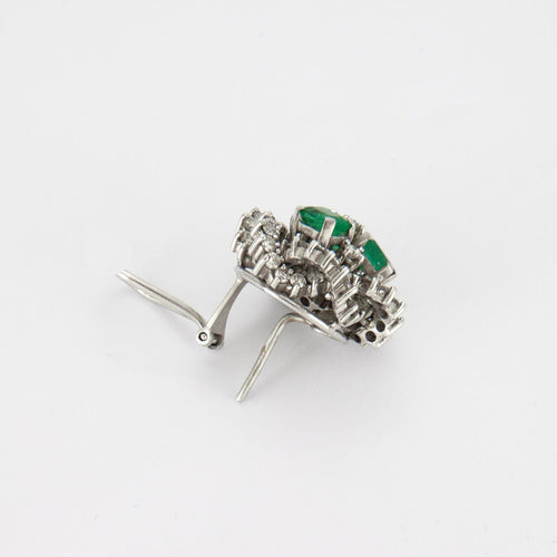 Boucles d'oreilles BOUCLES D'OREILLES RETRO EMERAUDES DIAMANTS 58 Facettes Q535A (708)