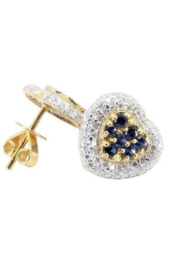 Boucles d'oreilles BOUCLES D"OREILLES COEURS SAPHIRS ET DIAMANTS 58 Facettes 056751