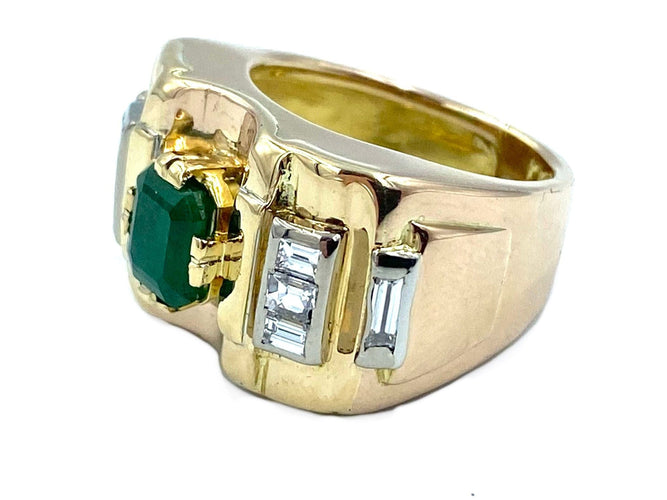 Bague Bague Tank 2 ors, émeraude et diamants 58 Facettes