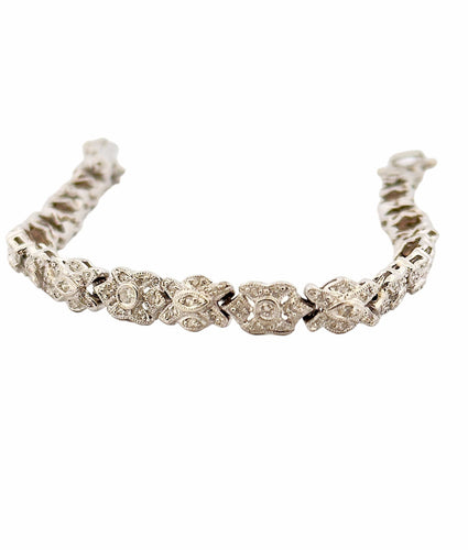 Bracelet Bracelet ancien en platine et diamants 58 Facettes