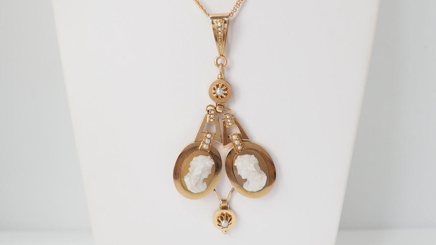 Collier Collier ancien camée et perles fines 58 Facettes 32003