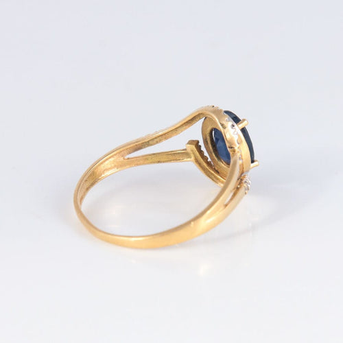 Bague 53 Bague tourbillon or jaune saphir et diamants 58 Facettes