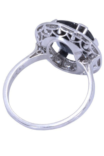 Bague BAGUE POMPADOUR ART-DÉCO SAPHIR DIAMANTS 58 Facettes 074691