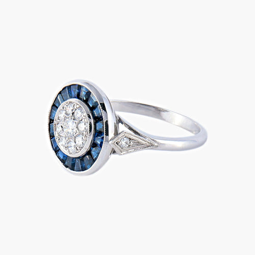 Bague Bague style Art Déco Diamants Saphirs 58 Facettes