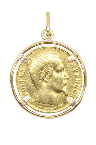 Pendentif PENDENTIF PIÈCE 20 FRANCS NAPOLÉON III 58 Facettes 048501