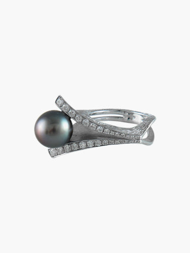 Bague Bague Perle de Tahiti et Diamants 58 Facettes