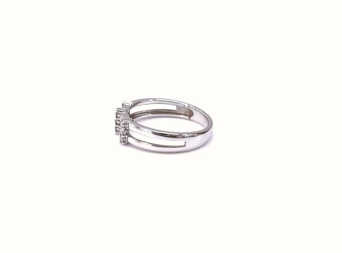 Bague 54 Bague or blanc et diamants 58 Facettes GG-14