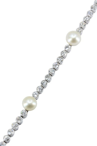 Bracelet BRACELET LIGNE ART-DÉCO PERLES ET DIAMANTS 58 Facettes 046431